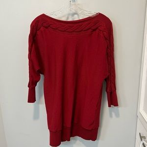 The Limited Red Boat Neck Sweater with 3/4 length sleeves Size Medium